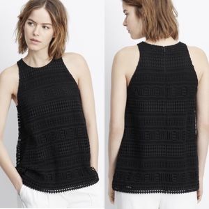 Vince Crochet Tank Top Black 10